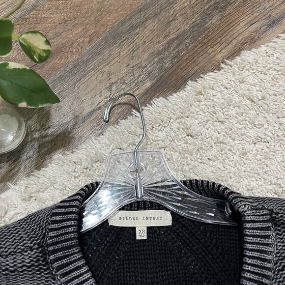 Buckle Gilded Intent Size XS Oversized Distressed Washed Gray Crewneck Sweater - Picture 5 of 7